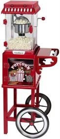 img 4 attached to 🍿 West Bend PCMC20RD13 Popcorn Cart - 2.5-Ounce Non-Stick Stainless Steel Kettle - Makes 10 Cups - Prep Shelf Storage and Wheels for Easy Mobility - Includes Measuring Tool - Red