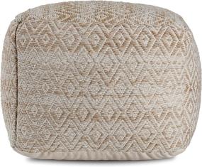 img 2 attached to 🟤 Anji Mountain Brown Square Pouf, 22 x 22 x 17 Inches