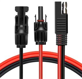 img 2 attached to 🔌 iMESTOU 10 AWG SAE адаптер солнечного удлинительного кабеля - 24" - коннектор SAE с обратной полярностью