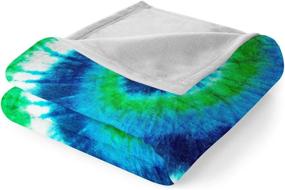 img 2 attached to 🛏️ Bedbay Flannel Blanket Twin Size Green Blue: Super Soft, Lightweight Tie Dye Blanket for Boys, Girls, Teens - Ideal for Sofa, Couch, Office (Green, Twin(60"x80"))