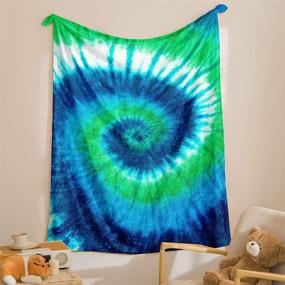 img 3 attached to 🛏️ Bedbay Flannel Blanket Twin Size Green Blue: Super Soft, Lightweight Tie Dye Blanket for Boys, Girls, Teens - Ideal for Sofa, Couch, Office (Green, Twin(60"x80"))