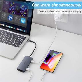 img 1 attached to SAISIBON 8 in 1 Dual Monitor USB C Hub: Docking Station, 2 4K HDMI, 3 USB A 3.0 Ports, SD TF Card Reader. Compatible with MacBook, Windows & More - Durable Aluminum Casing and Supports PD Fast Charging