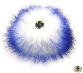 img 3 attached to 🦊 12pcs Mixed Colors 4.7 Inches Faux Fox Fur Removable Pom Poms Balls with Press Buttons for Knitting Hats