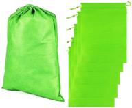 🎁 10pcs green drawstring non-woven gift bags - ideal for jewelry, candy & party favors (7.9x6 inches) logo