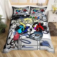 🎨 erosebridal colorful bedspreads with graffiti pattern for kids at home store logo