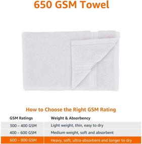 img 1 attached to 🧼 4-Pack of Amazon Basics Luxury Performance Hand Towels in Pristine Snow Shade