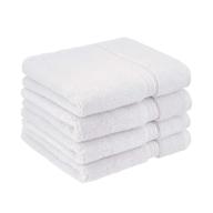 🧼 4-pack of amazon basics luxury performance hand towels in pristine snow shade logo
