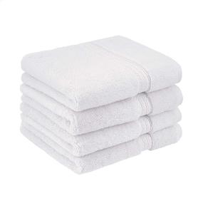img 4 attached to 🧼 4-Pack of Amazon Basics Luxury Performance Hand Towels in Pristine Snow Shade