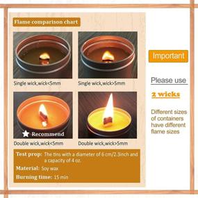 img 1 attached to 🕯️ 100 Pieces of Smokeless Wooden Candle Wicks – Long Lasting Flame – 6" X 0.5" Natural Candle Cores with Iron Stand and Glue Dot for DIY Candle Crafts