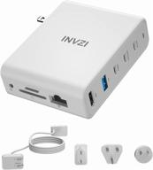 🔌 invzi 9-in-1 usb c docking station and 100w gan usb c multiport charger combo, rapid 30w charging for ipad iphone 12 pro, 100w pd, 4k@60hz hdmi, 1gbps ethernet, audio, dual usb-c gen 2 ports logo