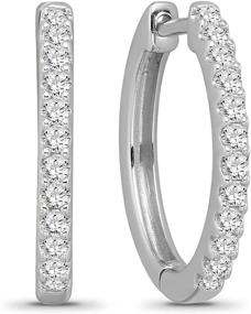 img 4 attached to 💎 Diamond Hoop Earrings in 10K White Gold (1/6-1/4 cttw, I-J Color, I1 Clarity)