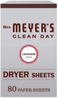 🌿 80 count mrs. meyer's clean day dryer sheets: lavender scented, reduces static, cruelty free formula infused with essential oils logo