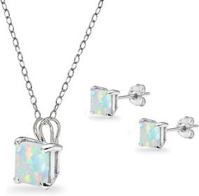 img 2 attached to 💎 Sophisticated Simulated Solitaire Necklace Earrings Set: Exquisite Sterling Silver Women's Jewelry