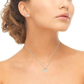 img 1 attached to 💎 Sophisticated Simulated Solitaire Necklace Earrings Set: Exquisite Sterling Silver Women's Jewelry