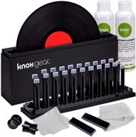 knox vinyl record cleaner spin kit: complete washer basin, air drying rack, cleaning fluid, brushes, rollers dryer, and microfiber cloths – effectively washes and dries 7”, 10”, and 12” discs logo