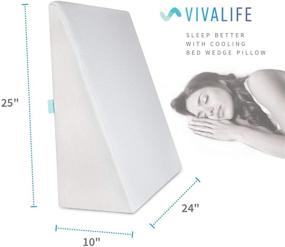 img 3 attached to 🛏️ VivaLife 10 Inch Bed Wedge Pillow: Gel Memory Foam Top for Cooling Relief, Support Cushion for Back Pain, Acid Reflux, Snoring & More