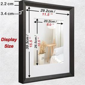 img 1 attached to 🖼️ HEURYTEP 12x16 Picture Frame for Horizontal or Vertical Wall Mounting Decor - Display 8x10.5 Pictures with Mat or 12x16 Photos Without Mat - Thickened Solid Wood Modern Style Frame - Black 1pc