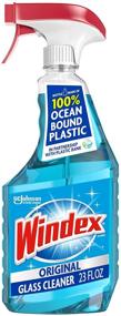 img 4 attached to 🪟 Windex Glass Cleaner Spray with 100% Recycled Plastic | Original Blue 23 fl oz Bottle