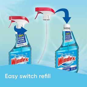 img 1 attached to 🪟 Windex Glass Cleaner Spray with 100% Recycled Plastic | Original Blue 23 fl oz Bottle