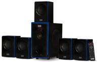 🎵 acoustic audio aa5102 bluetooth 5.1 speaker system - powerful home theater surround sound in sleek black logo