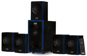 img 4 attached to 🎵 Acoustic Audio AA5102 Bluetooth 5.1 Speaker System - Powerful Home Theater Surround Sound in Sleek Black