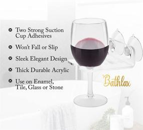 img 3 attached to Ultimate Wine Glass Bath Holder Caddy: Perfect Stocking Stuffers for Her, Shower Accessories, and Relaxing Bathtub Gifts. Ideal Women's Employee Christmas Gift Idea with Cup Holder - Enhance Your Bathroom Experience!