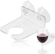 ultimate wine glass bath holder caddy: perfect stocking stuffers for her, shower accessories, and relaxing bathtub gifts. ideal women's employee christmas gift idea with cup holder - enhance your bathroom experience! logo