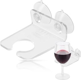 img 4 attached to Ultimate Wine Glass Bath Holder Caddy: Perfect Stocking Stuffers for Her, Shower Accessories, and Relaxing Bathtub Gifts. Ideal Women's Employee Christmas Gift Idea with Cup Holder - Enhance Your Bathroom Experience!