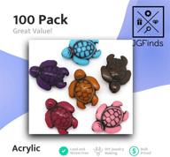 100 pack of jgfinds turtle charm spacer beads, 18x15mm mixed color acrylic, 1.8mm hole, ideal for diy jewelry making supplies logo