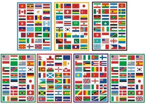 img 1 attached to 🌍 Sourcemall Waterproof PVC International Country Flags Stickers: Decorate Your Luggage, Motorcycle, Room, and More with 7 Packs and 224PCS of PVC Nation Flags Stickers!