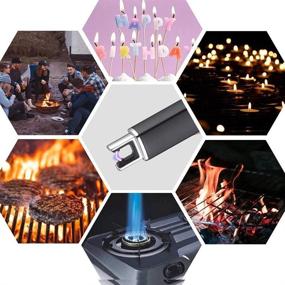 img 1 attached to Rechargeable Candle Lighters – USB Electric Lighter with Safe 🕯️ Button, No Fuel Needed – Ideal for Birthday Candles, BBQ, Camping (Black)