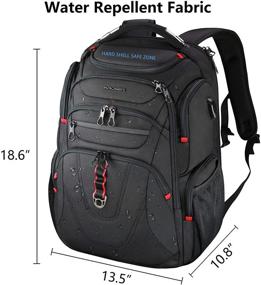 img 3 attached to KROSER 17.3 Inch XL TSA Friendly Travel Laptop Backpack - Heavy Duty Water-Repellent Business Daypack with RFID Pockets, USB Port - College, Work, and Travel Computer Backpack for Men/Women (Black)