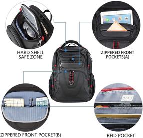 img 1 attached to KROSER 17.3 Inch XL TSA Friendly Travel Laptop Backpack - Heavy Duty Water-Repellent Business Daypack with RFID Pockets, USB Port - College, Work, and Travel Computer Backpack for Men/Women (Black)