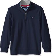 👕 boys' clothing and sweaters - tommy hilfiger quarter-zip heather sweater logo