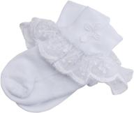 tip top's girls white baptism first communion or christening socks with cross: elegant and sacred accessories logo