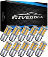 🚦 givedoua 1157 led car bulb, bay15d 7528 2057 2357 led replacement light bulbs for 12v rv car camper trailer brake lights - super bright 5050 18-smd pack of 10pcs in amber logo