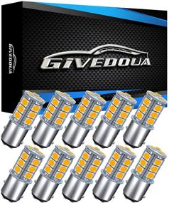 img 4 attached to 🚦 GIVEDOUA 1157 LED Car Bulb, BAY15D 7528 2057 2357 LED Replacement Light Bulbs for 12V RV Car Camper Trailer Brake Lights - Super Bright 5050 18-SMD Pack of 10pcs in Amber