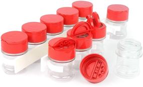 img 1 attached to 🧂 Organize and Store Your Spices with SpiceStor's 2" Clear Bottle Set (10-Pack) - Clear Bottles with Red Caps