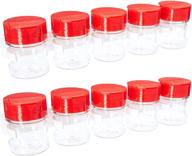 🧂 organize and store your spices with spicestor's 2" clear bottle set (10-pack) - clear bottles with red caps logo