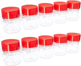 img 2 attached to 🧂 Organize and Store Your Spices with SpiceStor's 2" Clear Bottle Set (10-Pack) - Clear Bottles with Red Caps