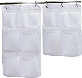 img 4 attached to 🛁 Maximize Bathroom Organization with the KIMBORA Pack 2 Shower Caddy Organizer: Quick-Dry Mesh Pockets & Door Hooks!