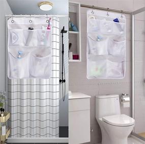 img 3 attached to 🛁 Maximize Bathroom Organization with the KIMBORA Pack 2 Shower Caddy Organizer: Quick-Dry Mesh Pockets & Door Hooks!