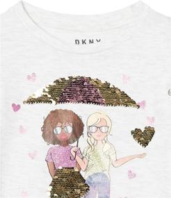 img 1 attached to 👚 DKNY Girls T-Shirt in White, Size 14-16 for Girls' Clothing