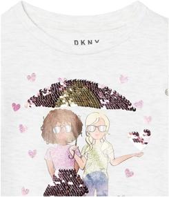 img 2 attached to 👚 DKNY Girls T-Shirt in White, Size 14-16 for Girls' Clothing