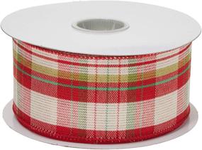 img 1 attached to Reliant Ribbon Plaid Avery Wired Edge Ribbon: Versatile 2-1/2 Inch X 20 Yards in Multi-Colors