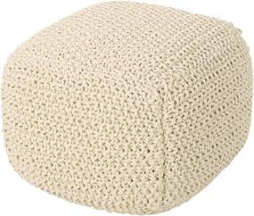 img 4 attached to Teresa Knitted Cotton Square Light Home Decor
