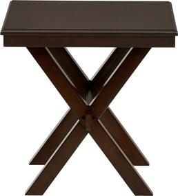 img 2 attached to 🪑 Ravenna Home Flush Mount Wood Cross Side Table, 23.6 inches Wide, Dark Brown Walnut - Amazon Brand