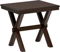 🪑 ravenna home flush mount wood cross side table, 23.6 inches wide, dark brown walnut - amazon brand logo