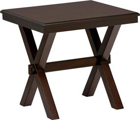 img 4 attached to 🪑 Ravenna Home Flush Mount Wood Cross Side Table, 23.6 inches Wide, Dark Brown Walnut - Amazon Brand