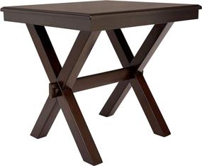 img 3 attached to 🪑 Ravenna Home Flush Mount Wood Cross Side Table, 23.6 inches Wide, Dark Brown Walnut - Amazon Brand